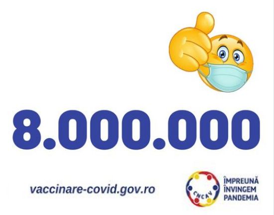 Meghaladta a 8 milliót a legalább egy oltással immunizáltak száma Romániában