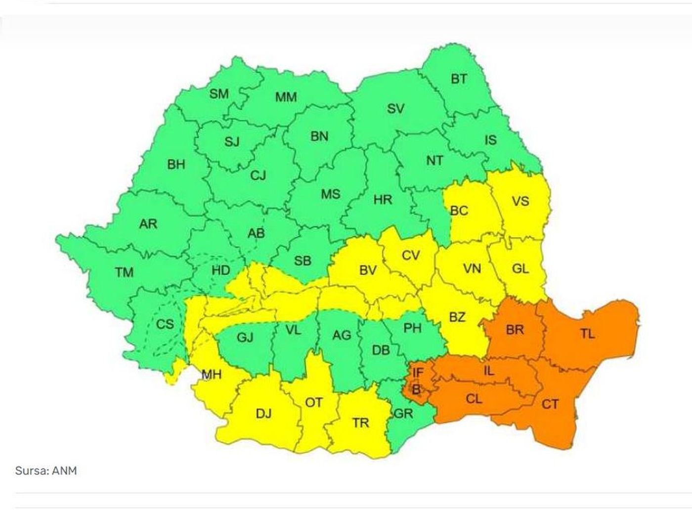 Havazásra és erős szélre kell számítani az ország 25 megyéjében és Bukarestben