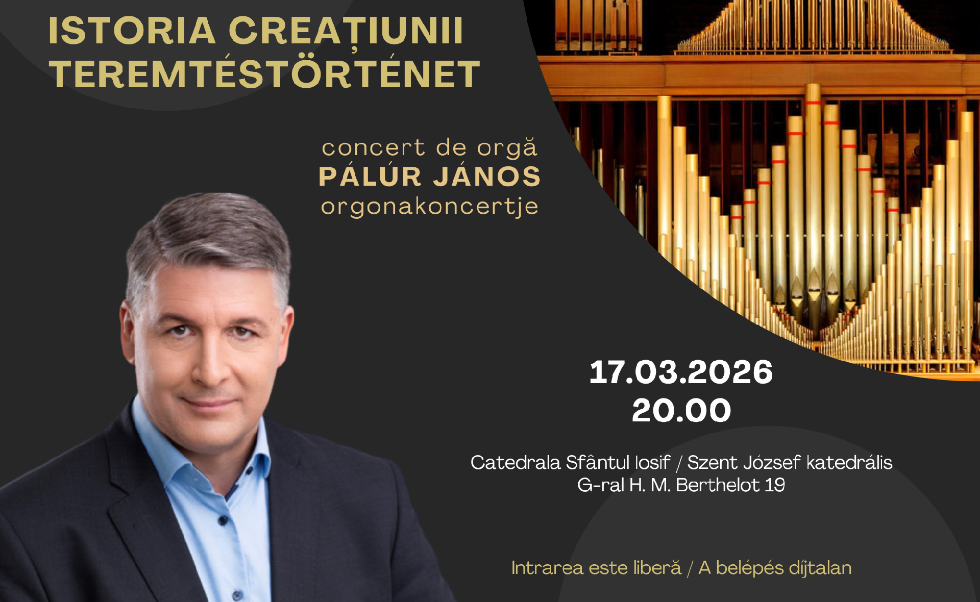 Pálúr János orgonaművész koncertezik Bukarestben